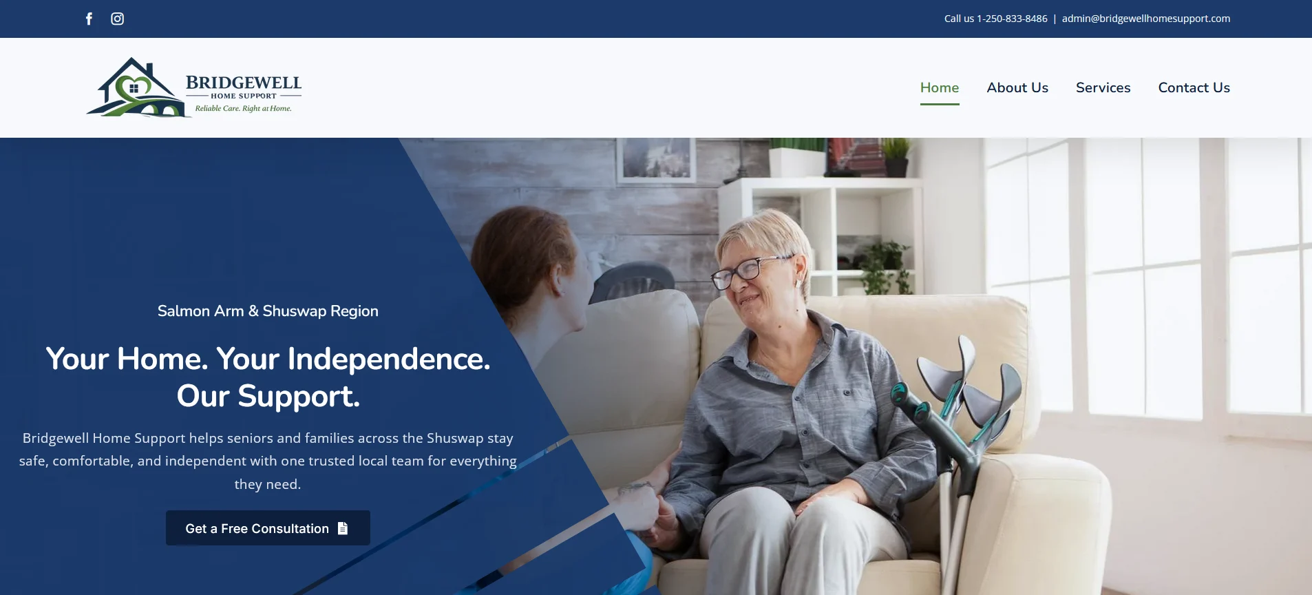Bridgewell Home Support Web Design Kelowna